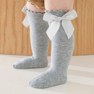Calcetines de Algodón para Bebés, <span class=keywords><strong>con</strong></span> Lazo, Estilo Español, para Niñas Pequeñas, para Fiestas, Escolares, Elásticos, Hechos a Mano, <span class=keywords><strong>con</strong></span> Lazo, Hasta la Rodilla - Product Image 3