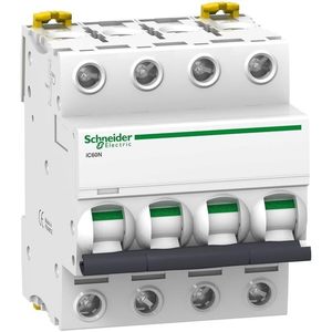 Schneider iC60N Acti9ไฟฟ้า4P 63A C, ตัดวงจรแบบแยกส่วนความสามารถในการทำลาย6000A - Product Image 1