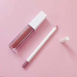 Juego de brillo de labios delineador de labios <span class=keywords><strong>2</strong></span> en 1 sin logotipo al por mayor conjunto de lápiz labial líquido mate de larga duración con logotipo personalizado conjunto de delineador de labios - Product Image 5