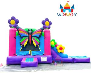 <span class=keywords><strong>Castillo</strong></span> Inflable con Tobogán y Piscina, Diseño de Mariposas, Directo de Fábrica, para <span class=keywords><strong>Alquiler</strong></span> Comercial o Recreación - Product Image 1