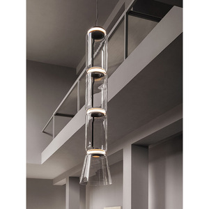 Lámpara de Araña de Vidrio Moderna para Restaurante Italiano, Diseño Único para Escaleras de Techo Alto, Sala de Estar, Dúplex y Villa - Product Image 3