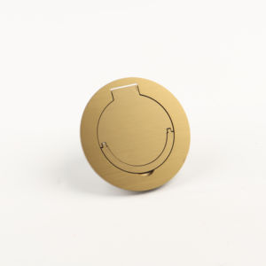 Caja de Piso Redonda Cromada con Acabado Pulido y Enchufe de Alimentación Único para Montaje en Pared o Piso - Product Image 4