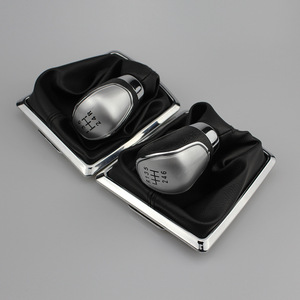 Pommeau de levier de vitesse en cuir pour Ford Focus, avec boule argentée mate, design ergonomique pour voitures à transmission manuelle - Product Image 4