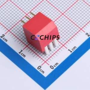 DP-3-R-T DIP Switch Through hole Component (THT),P=2.54mm Switch Piano Key Single Pole Single Throw 3 2.54mm - Product Image 2