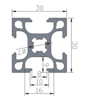 Profilé en aluminium à fente en T standard européen 6063 T5, perforation personnalisée pour établi modulaire, cadre de barrière de sécurité industrielle