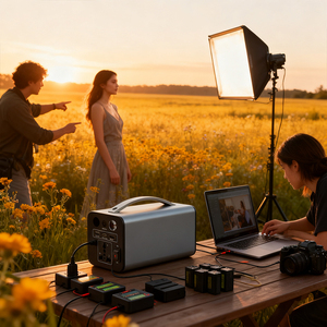 แผงโซลาร์เซลล์ LED 180W ขายดี พร้อมอินเวอร์เตอร์คลื่นไซน์ปรับแต่งได้ เครื่องกำเนิดไฟฟ้าพกพา แบตเตอรี่ 177.6Wh ตัวควบคุม MPPT ไฟฉาย - Product Image 6