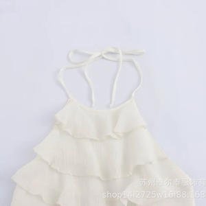 ZAR夏季新款女装欧美风法式设计时尚休闲风格高腰3D效果挂脖 - Product Image 3