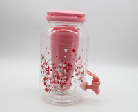 Pichet d'eau froide transparent réutilisable en plastique, 2,5 L/3,8 L, avec robinet, design moderne, vente en gros d'usine