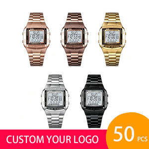 En stock 1 pièce, logo personnalisé, 50 pièces SKMEI 1381, marque du fabricant OEM ODM, cadran de luxe, nouveau design, montre-bracelet numérique pour hommes - Product Image 1