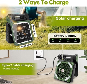 Ventilador de Camping Plegable para Exteriores con Panel Solar y Batería Integrada de 7800mAh - Product Image 3
