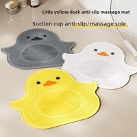 Tapis de bain antidérapant en silicone à ventouses, motif canard jaune de dessin animé, pour massage et exfoliation des pieds, avec traitement UV, pour salle de bain, vente en gros