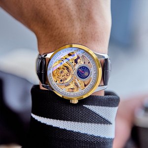 Orologi di Moda Più Venduti, Orologi Casual con Quadrante Sole Luna Stelle, Orologi Meccanici Automatici Semplici ed Eleganti - Product Image 5