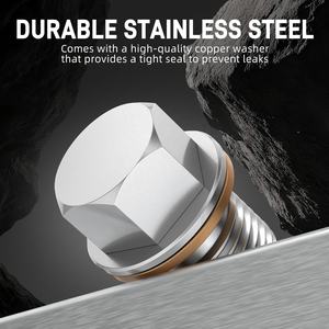 BEVINSEE Magnétique M10X1.0 Bouchon De Vidange D'huile Différentiel N90281802 pour <span class=keywords><strong>Audi</strong></span> A3 S3 2005-2016 A5 S5 2010-2017 TT TTS 2003-2010 - Product Image 3