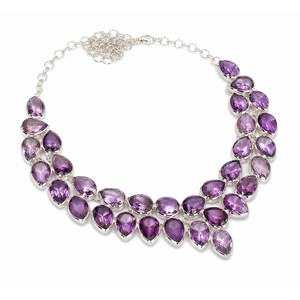 Natural Pink Amethyst Pear Shape <b>Necklace</b> Silver Handmade Gemstone <b>Statement</b> Jewelry Elegant Luxury Fashion Piece For Women - Product Image 5