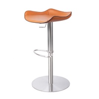 [En stock] Tabouret de bar réglable en hauteur, gain de place, avec structure en acier inoxydable de luxe léger