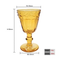 LANGXU verres à vin vintage coupe à glace à rayures verticales design chaud gobelet à vin en gros verre doré moderne