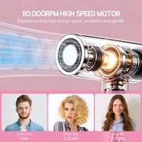 Pengering Rambut Profesional Salon Travel 1600W Kecepatan Tinggi Ionic 110.000 RPM Styler Sikat Dapat Dikontrol Melalui Aplikasi