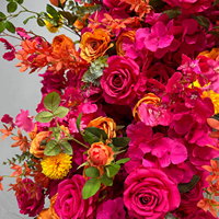 Arche de fleurs artificielles en soie rouge en forme de cœur pour scène, pelouse extérieure ou vitrine, idéale pour la Saint-Valentin ou un mariage