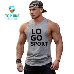 TopOne Wholesale Custom Men Boy Fitness Bodybuilding Moisture Wicking Shirt Gym Wear Sleeveless <b>Vest</b> Fit Sport <b>Stringer</b> Tank Top - Product Image 1