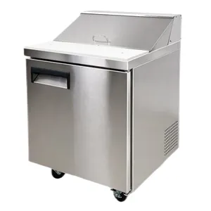Refrigeración ventilada comida preparar mesa de trabajo refrigerador ensalada/sándwich/Mostrador de pizza enfriador mesa de preparación con tapa
