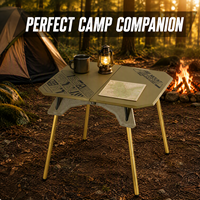 Table pliante en alliage d'aluminium à double usage, portable, avec plateau ABS mat, pour le camping, la pêche et les pique-niques en plein air