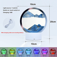 7 couleurs rotatif sablier décor sable liquide mouvement lampe de bureau créatif mer Quicksand mobile sable Art photo veilleuse