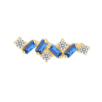 Bijoux de piercing pour nez et oreilles pour enfants en or massif 14K et zircon, avec sertissage griffe et embouts filetés, idéal comme cadeau de mariage, Eternal Metal