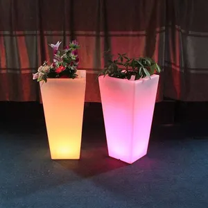Vaso de flores iluminado à bateria, vaso de flores recarregável