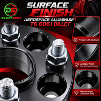 Adaptateur de roue en aluminium 6061-T6 usiné CNC, 1 pièce, avec goujons préinstallés et écrous à extrémité ouverte