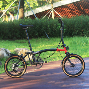 Bicicleta Plegable Unisex Ultraligera Portátil de Acero al Cromo-Molibdeno Retro con Capacidad de Carga de 120 kg - Product Image 5