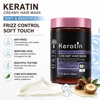Masker Rambut Keratin dengan Ekstrak Tumbuhan Alami Terapi Hidrasi Intensif Mengembalikan Kilau untuk Rambut yang Diputihkan & Diwarnai
