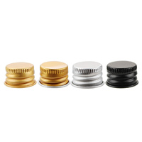 Tapas de Rosca Antiderrames de Aluminio Plateado, Dorado y Negro 18/410, 20/410, 24/410, 28/410 para Botellas de Cosméticos