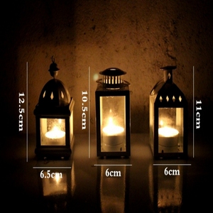 Lanterne à vent portative de Noël Halloween de table d'artisanat de fer rétro européen pour l'éclairage photographique en métal de décoration intérieure - Product Image 3