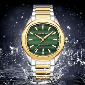 Montre homme Curren 8474, nouvelle arrivée, décontractée, simple, étanche, lumineuse, avec date, bracelet en acier inoxydable, quartz. - Product Image 5
