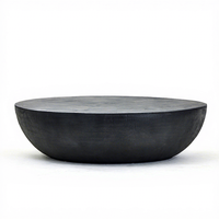 Mobilier moderne naturel pour salon table basse ronde en béton noir nordique en pierre tables basses