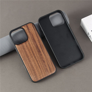 เคสโทรศัพท์ลายไม้ธรรมชาติสำหรับ iPhone 17 Pro Series เคสโทรศัพท์ TPU ไม้วอลนัทแท้สำหรับ iPhone 16 15 14 <span class=keywords><strong>13</strong></span> - Product Image 3