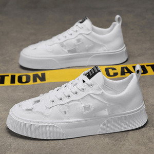 Chaussures de Style de basket-ball pour hommes à la mode couleur unie toile polyvalente lumière respirante panneau de tissu confortable marque à la mode - Product Image 2