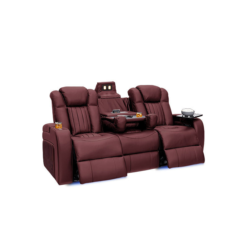 Brown electric function studio room sofa