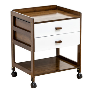 Simple Bedside <b>Table</b> <b>Bamboo</b> Wood Mobile Storage Cabinet With Drawer For Bedroom Nightstand - Product Image 5