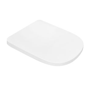 Asiento de Inodoro con Cierre Suave Ambrosia, Blanco, 46 cm de Largo, 37 cm de Ancho, 3 cm de Alto - Product Image 1