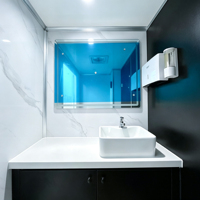 Remorque sanitaire portable à double cabine avec toilettes et réservoir de stockage pour les secours d'urgence et les camps d'aide humanitaire