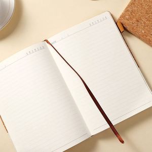 Customizable logo <b>A5</b> Cork PU Wheat Straw Spliced <b>Notebook</b> Elastic Band Horizontal <b>Line</b> Journal Enterprise Custom <b>A5</b> <b>Notebook</b> - Product Image 4