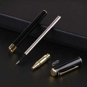 Nuevo Bolígrafo de Tinta de Gel Negro Metálico con Logotipo Personalizado - Product Image 4