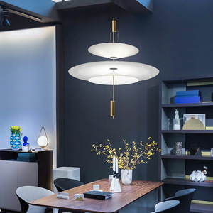 Flamingo UFO Pendant Light Led E27 Black Round Single Head Chandelier For Restaurant Bar Dining Tea Space Decorative Lighting - Product Image 2