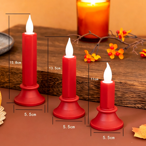 Decoraciones Navideñas al por Mayor, Lámpara LED Roja Electrónica con Forma de Vela, Adorno de Escritorio para Bodas y Fiestas, Accesorios para Crear Ambiente - Product Image 2