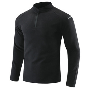 Maglia Sportiva a <span class=keywords><strong>Maniche</strong></span> <span class=keywords><strong>Lunghe</strong></span> da Uomo, Asciugatura Rapida, Collo Alto, Autunnale, per Fitness, Corsa, Casual, con Zip, Traspirante, per Allenamento - Product Image 6