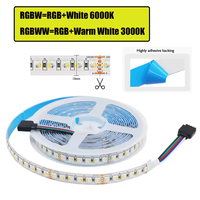 Bande lumineuse LED DC 12V 24V RGBW 4-en-1, puce SMD 5050, 108 120 LED/M, ruban flexible pour salon, chambre à coucher, décoration intérieure