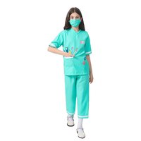 Ensemble de costumes d'infirmière et de médecin en polyester bleu et rose pour adultes, combinaisons et salopettes pour Halloween, cosplay de films et séries TV, pour les soirées costumées