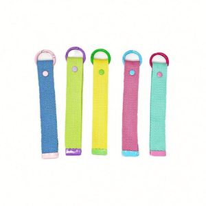 Custom <b>Name</b> Tag Key <b>Ring</b> Colorful Alloy Silicone Wrist Lanyard Blank Canvas Keychain for Luggage Strap Perfect Gift for Birthday - Product Image 1