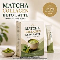 Latte au Collagène et au Matcha Keto |   Collagène en peptides + Matcha + Lait de coco + Fibres |   Boisson beauté faible en glucides pour une satiété après-midi